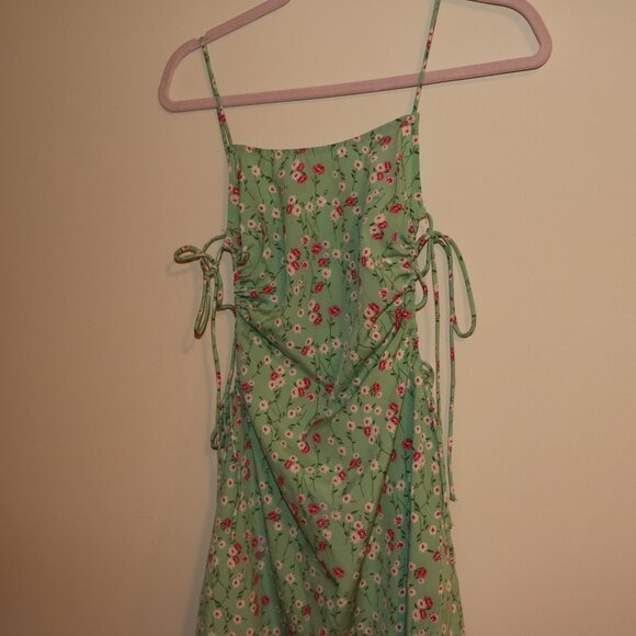 GREEN FLOWER SUMMER DRESS - Picture 5 of 7